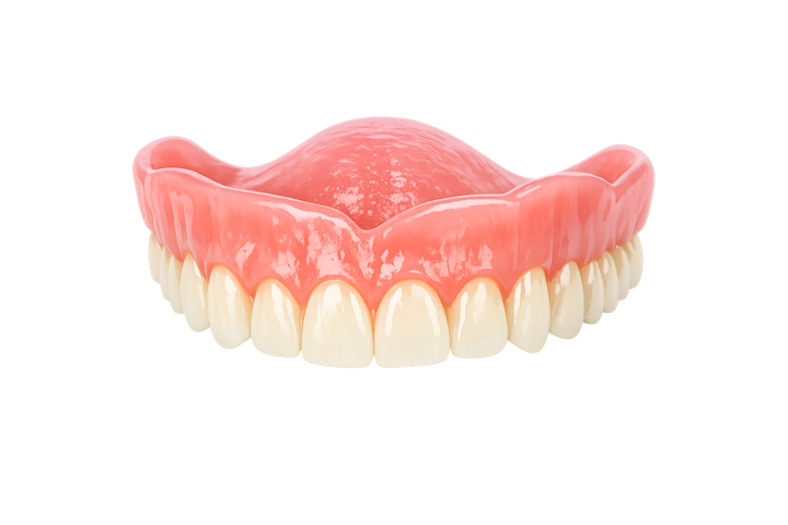 Prothèse complète, une arcade entière de dents de teinte naturelle